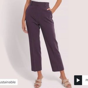 High Waisted Purple Cropped Pants